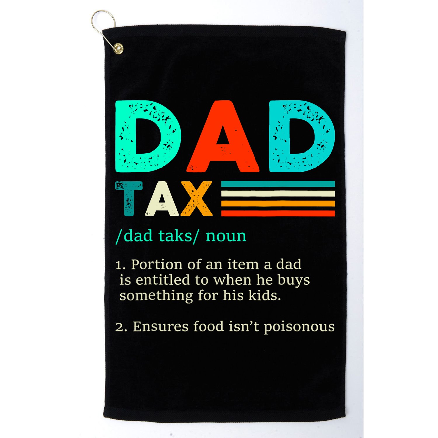 Funny Dad Tax Definition Retro Vintage Golf Towel