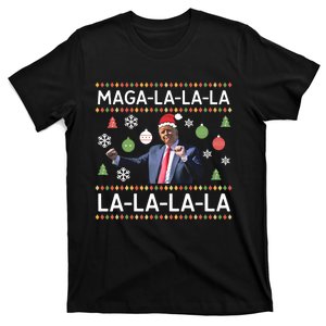 Funny Donald Trump Ugly Christmas Sweater. Maga La La La T-Shirt