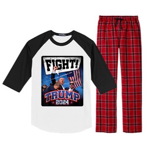 Fight! Donald Trump 2024 Supporters Political Product Raglan Sleeve Pajama Set