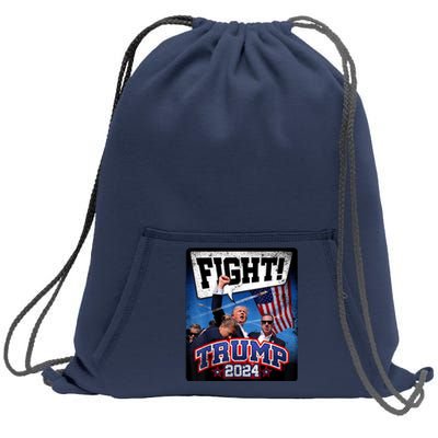 Fight! Donald Trump 2024 Supporters Political Product Sweatshirt Cinch Pack Bag