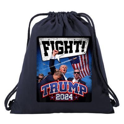 Fight! Donald Trump 2024 Supporters Political Product Drawstring Bag