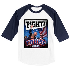 Fight! Donald Trump 2024 Supporters Political Product Baseball Sleeve Shirt