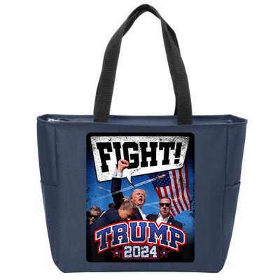 Fight! Donald Trump 2024 Supporters Political Product Zip Tote Bag