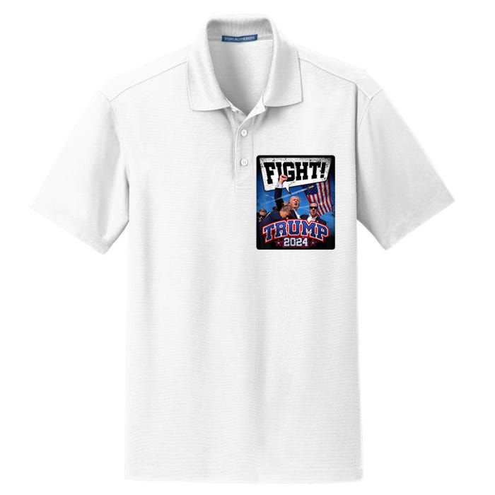 Fight! Donald Trump 2024 Supporters Political Product Dry Zone Grid Polo