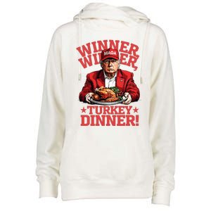 Funny Donald Trump Winner Winner Turkey Dinner Thanksgiving Womens Funnel Neck Pullover Hood