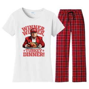 Funny Donald Trump Winner Winner Turkey Dinner Thanksgiving Women's Flannel Pajama Set