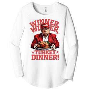 Funny Donald Trump Winner Winner Turkey Dinner Thanksgiving Women's Perfect Tri Tunic Long Sleeve Shirt