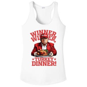 Funny Donald Trump Winner Winner Turkey Dinner Thanksgiving Ladies PosiCharge Competitor Racerback Tank