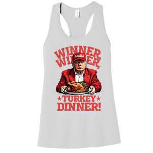 Funny Donald Trump Winner Winner Turkey Dinner Thanksgiving Women's Racerback Tank