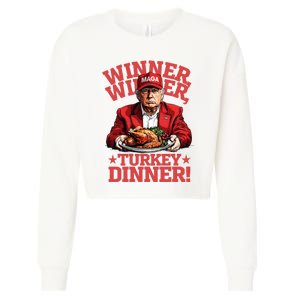 Funny Donald Trump Winner Winner Turkey Dinner Thanksgiving Cropped Pullover Crew