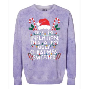 Funny Due To Inflation Ugly Christmas Sweaters For Women Colorblast Crewneck Sweatshirt