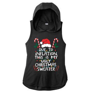 Funny Due To Inflation Ugly Christmas Sweaters For Women Ladies PosiCharge Tri-Blend Wicking Draft Hoodie Tank