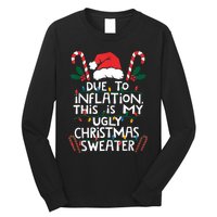 Funny Due To Inflation Ugly Christmas Sweaters For Women Long Sleeve Shirt