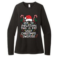 Funny Due To Inflation Ugly Christmas Sweaters For Women Womens CVC Long Sleeve Shirt