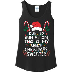 Funny Due To Inflation Ugly Christmas Sweaters For Women Ladies Essential Tank