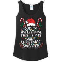 Funny Due To Inflation Ugly Christmas Sweaters For Women Ladies Essential Tank