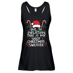 Funny Due To Inflation Ugly Christmas Sweaters For Women Ladies Essential Flowy Tank