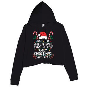 Funny Due To Inflation Ugly Christmas Sweaters For Women Crop Fleece Hoodie