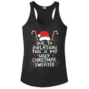 Funny Due To Inflation Ugly Christmas Sweaters For Women Ladies PosiCharge Competitor Racerback Tank