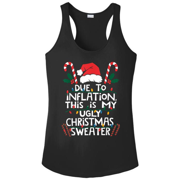 Funny Due To Inflation Ugly Christmas Sweaters For Women Ladies PosiCharge Competitor Racerback Tank