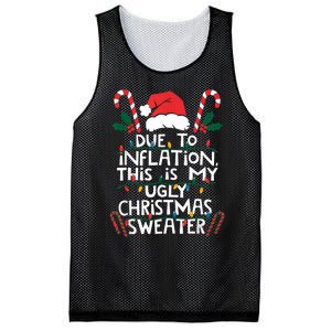 Funny Due To Inflation Ugly Christmas Sweaters For Women Mesh Reversible Basketball Jersey Tank