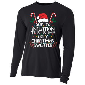 Funny Due To Inflation Ugly Christmas Sweaters For Women Cooling Performance Long Sleeve Crew