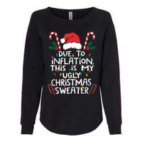 Funny Due To Inflation Ugly Christmas Sweaters For Women Womens California Wash Sweatshirt