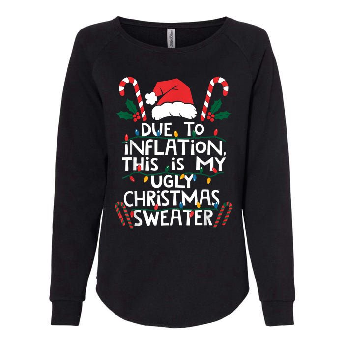 Funny Due To Inflation Ugly Christmas Sweaters For Women Womens California Wash Sweatshirt