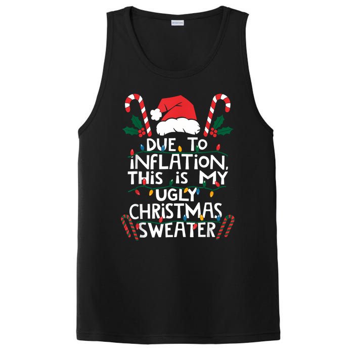 Funny Due To Inflation Ugly Christmas Sweaters For Women PosiCharge Competitor Tank