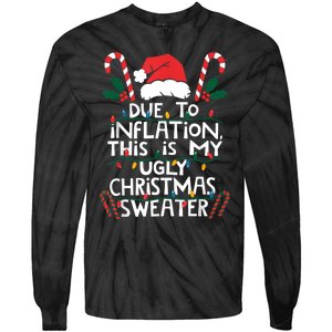 Funny Due To Inflation Ugly Christmas Sweaters For Women Tie-Dye Long Sleeve Shirt