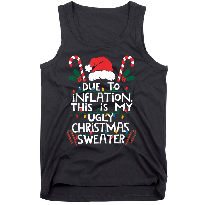 Funny Due To Inflation Ugly Christmas Sweaters For Women Tank Top