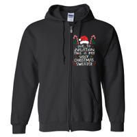 Funny Due To Inflation Ugly Christmas Sweaters For Women Full Zip Hoodie