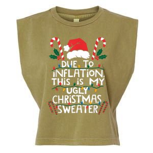 Funny Due To Inflation Ugly Christmas Sweaters For Women Garment-Dyed Women's Muscle Tee