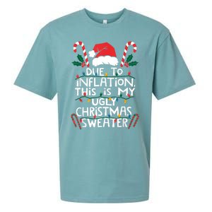 Funny Due To Inflation Ugly Christmas Sweaters For Women Sueded Cloud Jersey T-Shirt