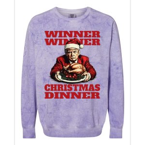 Funny Donald Trump Winner Winner Christmas Dinner Humor Colorblast Crewneck Sweatshirt