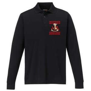 Funny Donald Trump Winner Winner Christmas Dinner Humor Performance Long Sleeve Polo