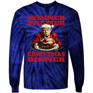 Funny Donald Trump Winner Winner Christmas Dinner Humor Tie-Dye Long Sleeve Shirt