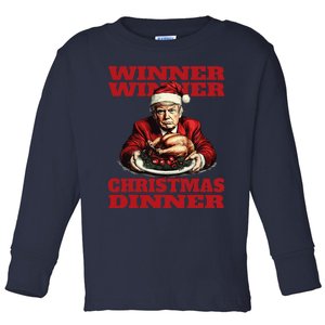 Funny Donald Trump Winner Winner Christmas Dinner Humor Toddler Long Sleeve Shirt