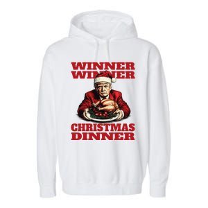 Funny Donald Trump Winner Winner Christmas Dinner Humor Garment-Dyed Fleece Hoodie