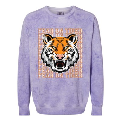 Fear Da Tiger Funny Fear Da Tiger Quote Colorblast Crewneck Sweatshirt