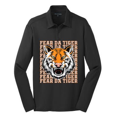 Fear Da Tiger Funny Fear Da Tiger Quote Silk Touch Performance Long Sleeve Polo