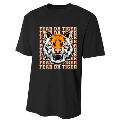 Fear Da Tiger Funny Fear Da Tiger Quote Performance Sprint T-Shirt