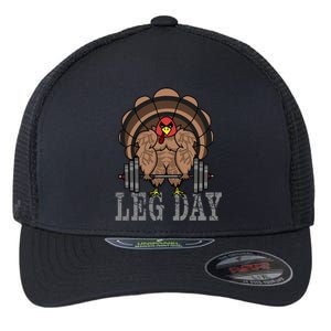 Funny Deadlifting Turkey Thanksgiving Leg Day Deadlift Flexfit Unipanel Trucker Cap