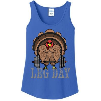 Funny Deadlifting Turkey Thanksgiving Leg Day Deadlift Ladies Essential Tank