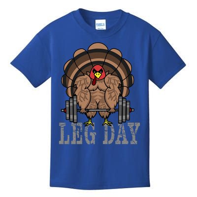 Funny Deadlifting Turkey Thanksgiving Leg Day Deadlift Kids T-Shirt