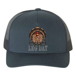 Funny Deadlifting Turkey Thanksgiving Leg Day Deadlift Yupoong Adult 5-Panel Trucker Hat