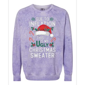 Funny Due To Inflation Ugly Christmas Sweaters Colorblast Crewneck Sweatshirt