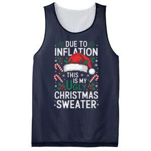 Funny Due To Inflation Ugly Christmas Sweaters Mesh Reversible Basketball Jersey Tank