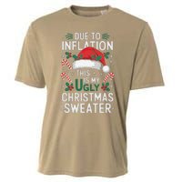 Funny Due To Inflation Ugly Christmas Sweaters Cooling Performance Crew T-Shirt