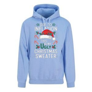 Funny Due To Inflation Ugly Christmas Sweaters Unisex Surf Hoodie